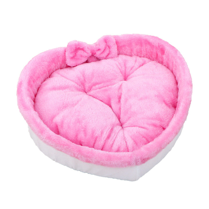 Heart Shape Soft Cozy Cat Pet Bed For Large Small Puppy Dog