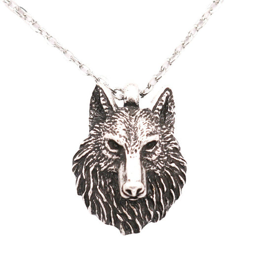 Wolf Head Necklace Popular Men