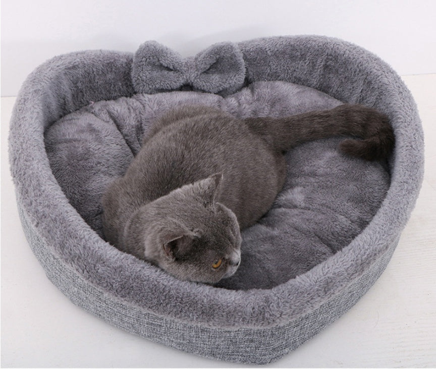 Heart Shape Soft Cozy Cat Pet Bed For Large Small Puppy Dog