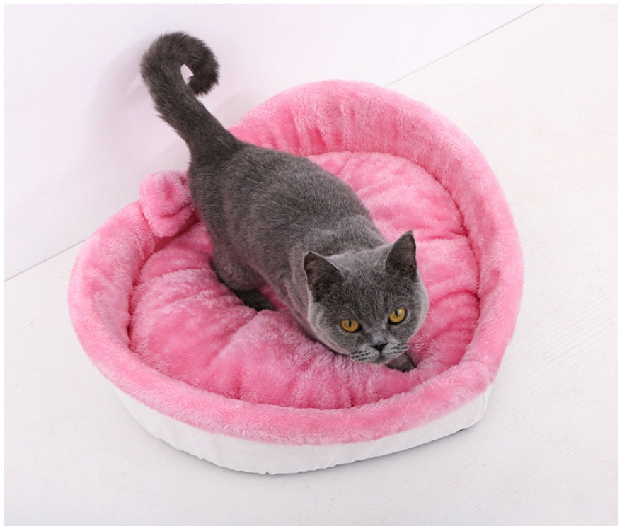 Heart Shape Soft Cozy Cat Pet Bed For Large Small Puppy Dog