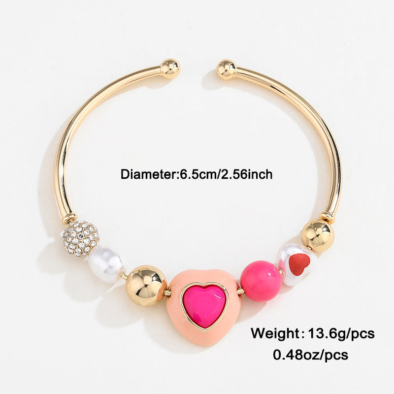 Heart Peach Bracelet Suit