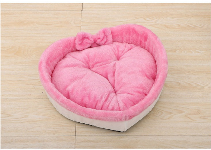 Heart Shape Soft Cozy Cat Pet Bed For Large Small Puppy Dog