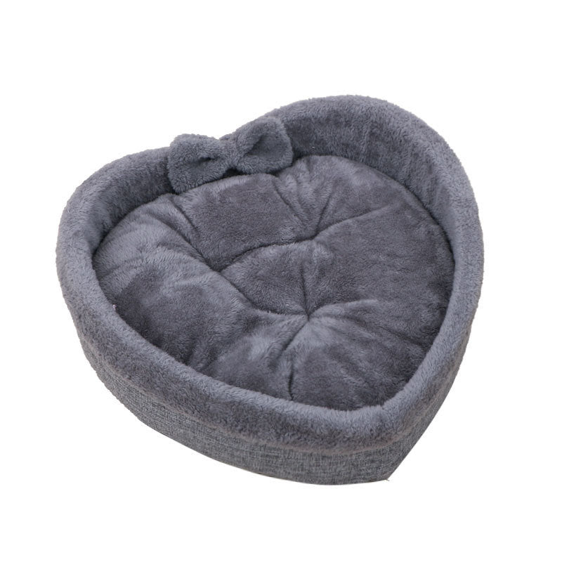 Heart Shape Soft Cozy Cat Pet Bed For Large Small Puppy Dog