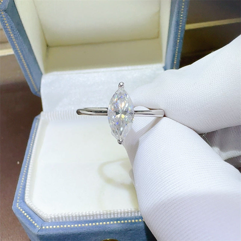 Eye Cut Moissanite Ring