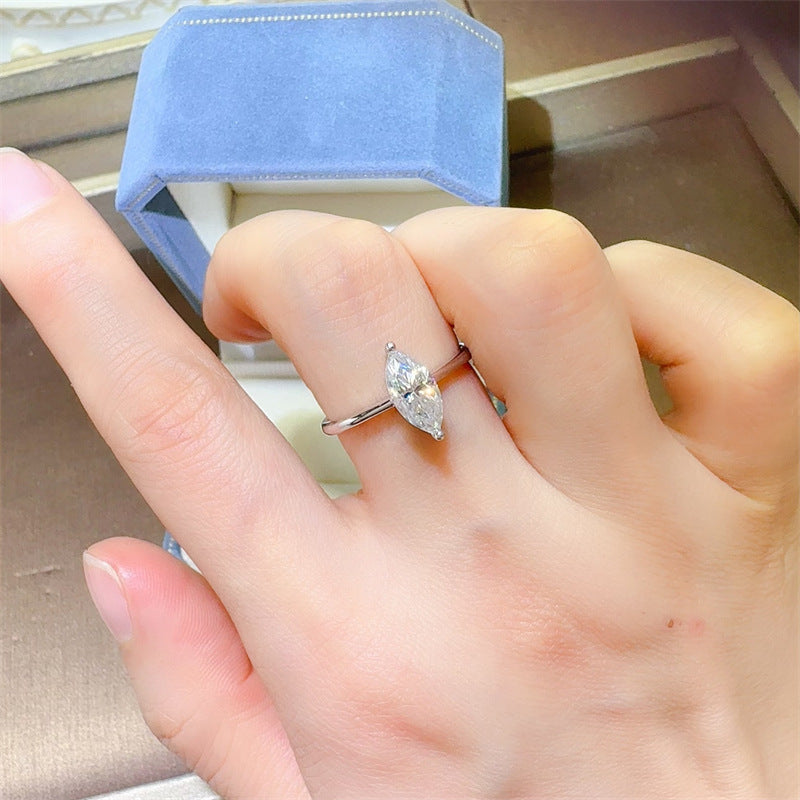 Eye Cut Moissanite Ring