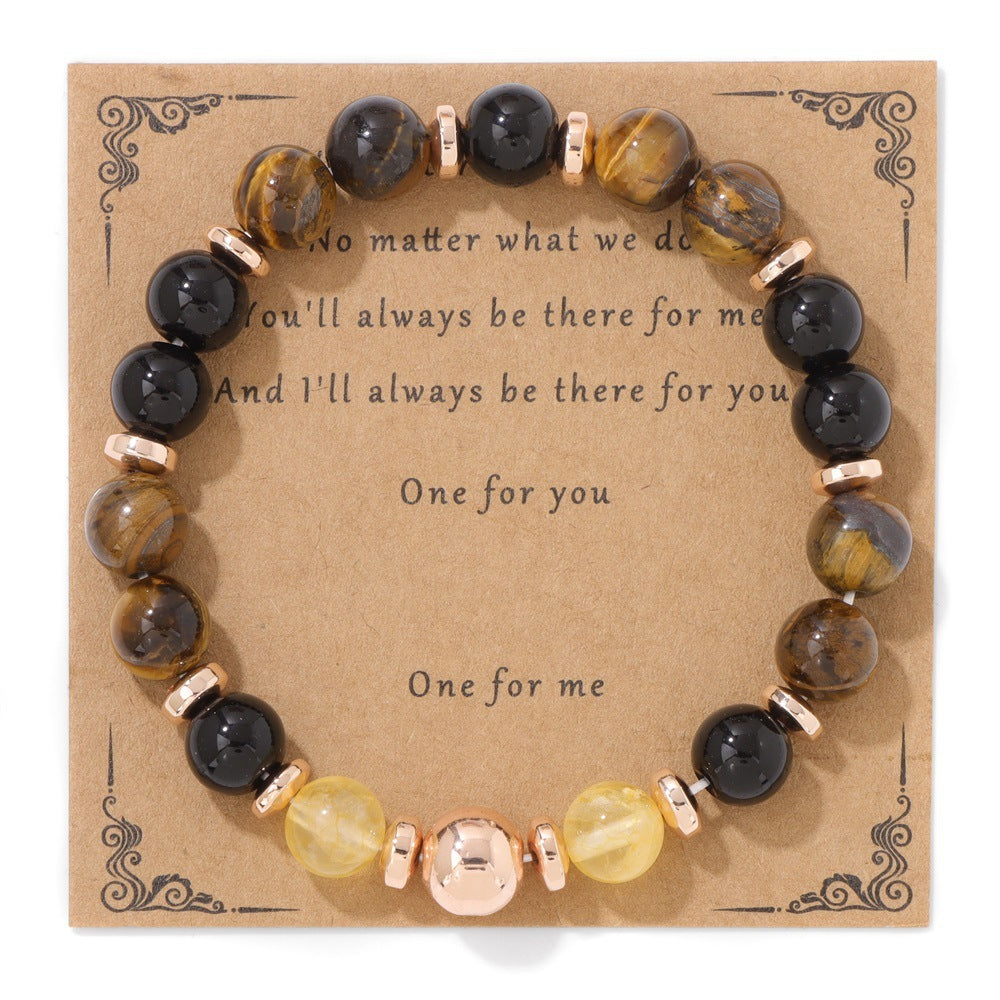 Stone Bead Men's And Women's Bracelet Haematite