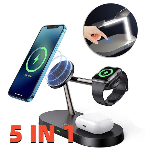 Multifunctional Five-In-One Magnetic Wireless Charging Holder Charger 15W Fast Charge