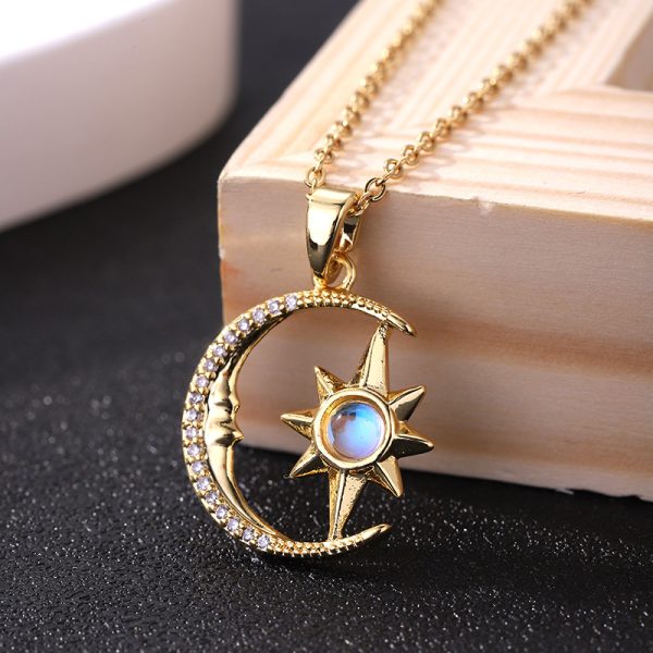 Necklace Titanium Steel Female Star Moon Ornament - Image 4