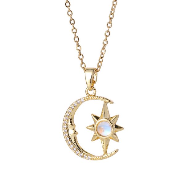 Necklace Titanium Steel Female Star Moon Ornament - Image 5