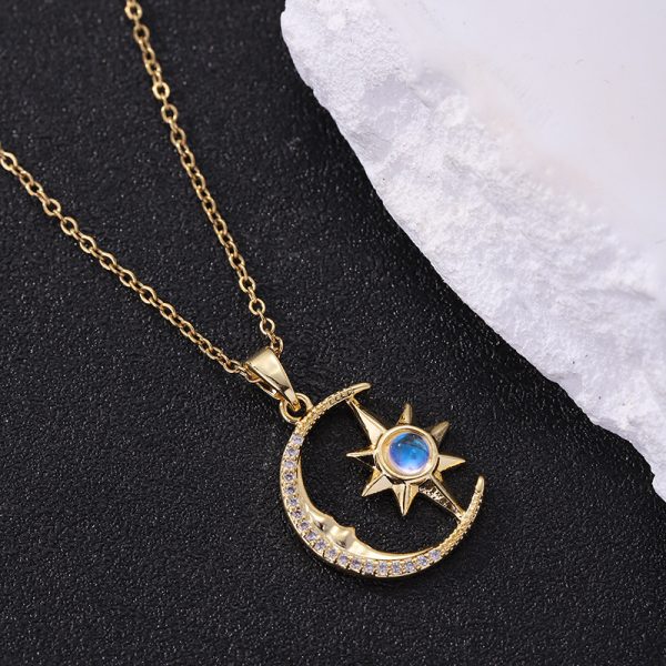 Necklace Titanium Steel Female Star Moon Ornament - Image 6
