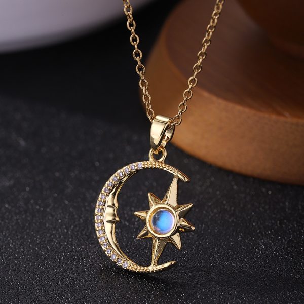 Necklace Titanium Steel Female Star Moon Ornament - Image 3
