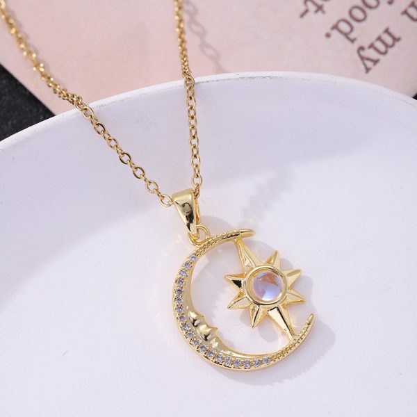 Necklace Titanium Steel Female Star Moon Ornament - Image 2