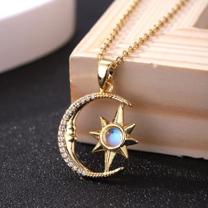 Necklace Titanium Steel Female Star Moon Ornament